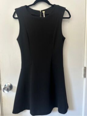 Free People Sleek Black Sleeveless Mini Fit and Flare Dress